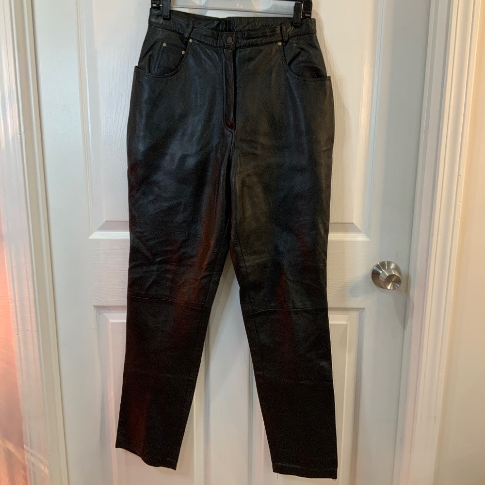Black Leather Women's Pants